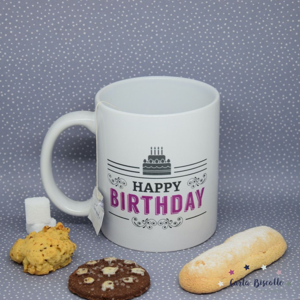 Mug 'Happy Birthday' Fuchsia